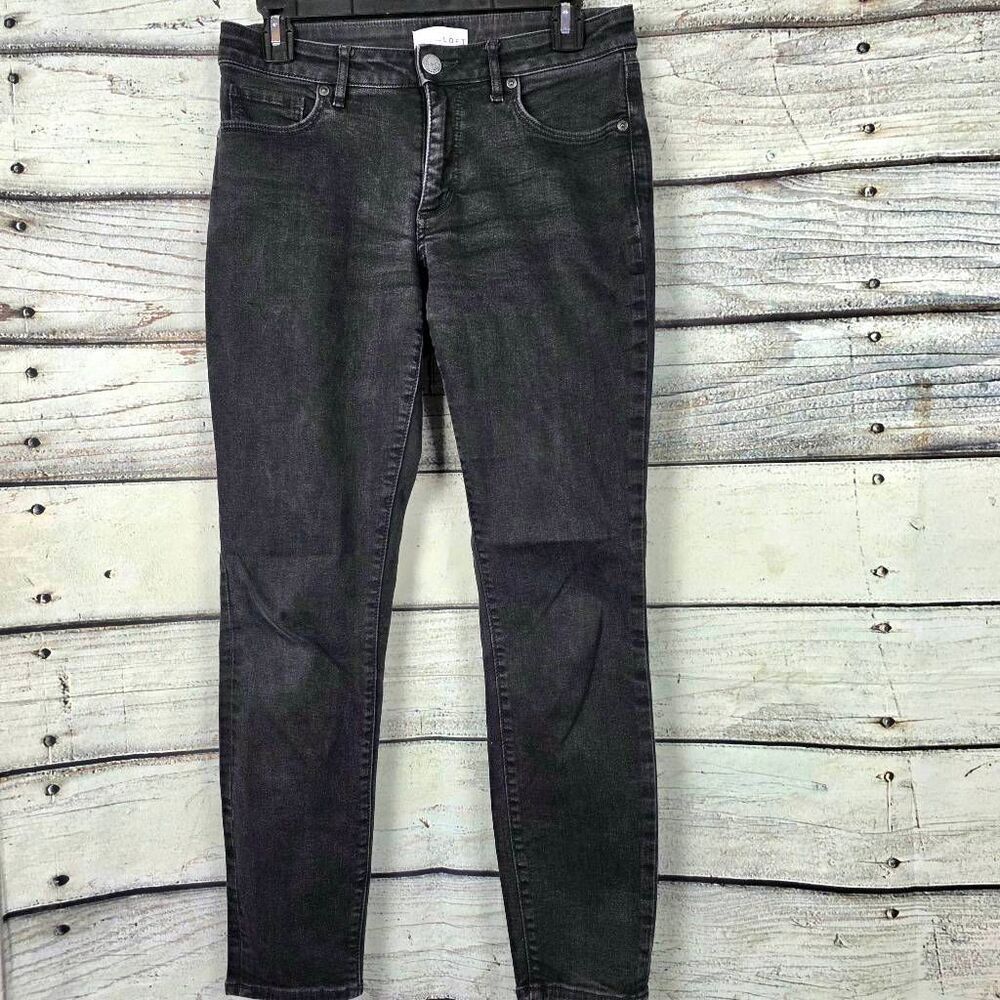 LOFT Womens Curvy Skinny Jeans 27 4 Black